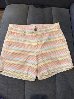 GAP Pastel Striped Women's Shorts - Pink, Yellow, Blue, Cream